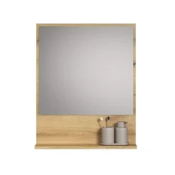 Hioshop PureBliss spiegel bad 60cm met plank eik decor