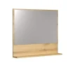 Hioshop PureBliss spiegel bad 80cm met plank eik decor