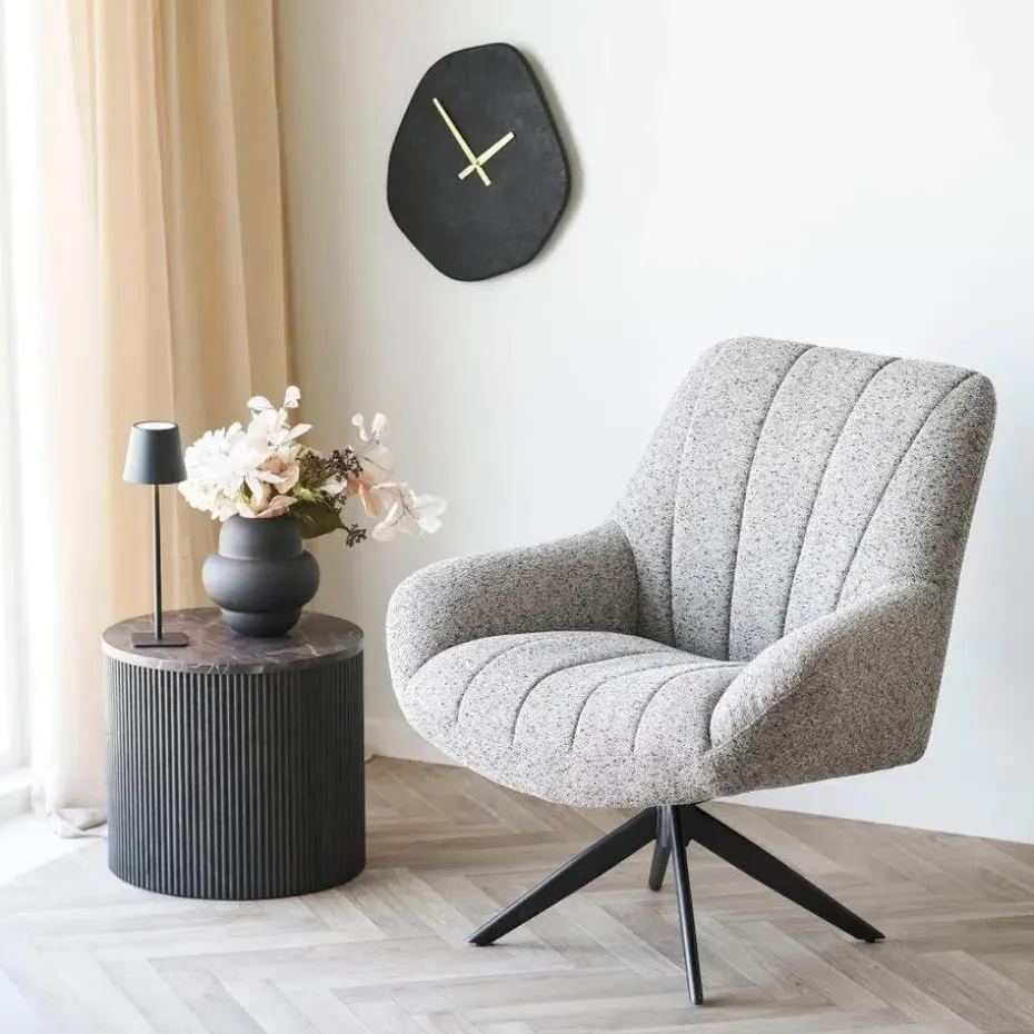 Hioshop Ragna wandklok zwart