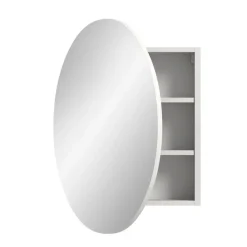 Hioshop Riff spiegelkast Ø70 cm 1 deur wit