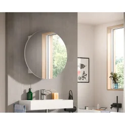 Hioshop Riff spiegelkast Ø70 cm 1 deur wit