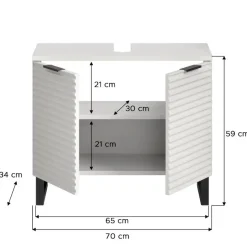 Hioshop Riff wastafel 2 deuren wit