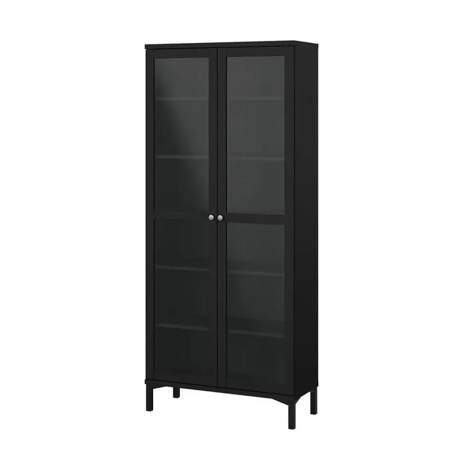 Hioshop Roma vitrinekast 2 deuren matzwart