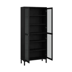 Hioshop Roma vitrinekast 2 deuren matzwart