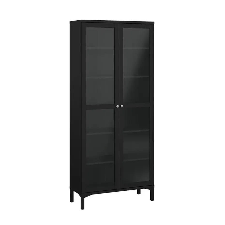 Hioshop Roma vitrinekast 2 deuren matzwart