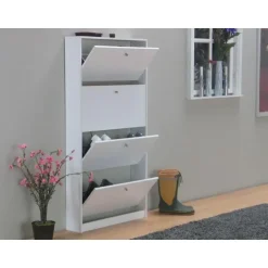Hioshop Schoenenkast wit mat 75x148x17 cm Escape