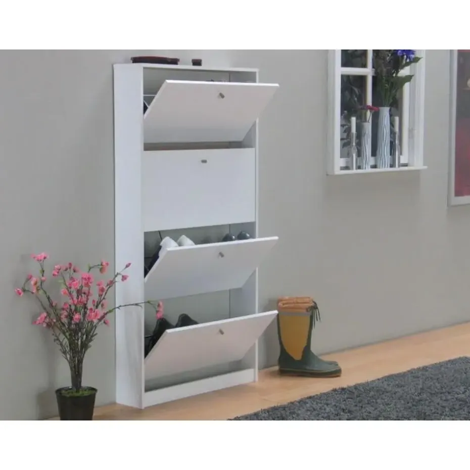 Hioshop Schoenenkast wit mat 75x148x17 cm Escape