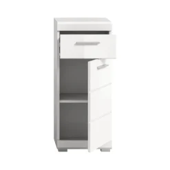 Hioshop Scout badkamerkast 1 deur- 1 lade wit hoogglans- wit