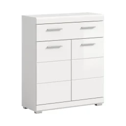 Hioshop Scout badkamerkast 2 deuren- 1 lade wit hoogglans- wit
