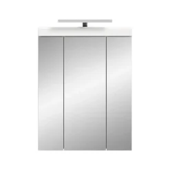 Hioshop Scout spiegelkast inclusief verlichting 2 deuren- 3 spiegeldeuren- 3