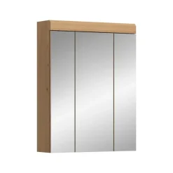 Hioshop Scout spiegelkast 3 spiegeldeuren salvie decor- eiken decor