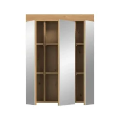 Hioshop Scout spiegelkast 3 spiegeldeuren salvie decor- eiken decor