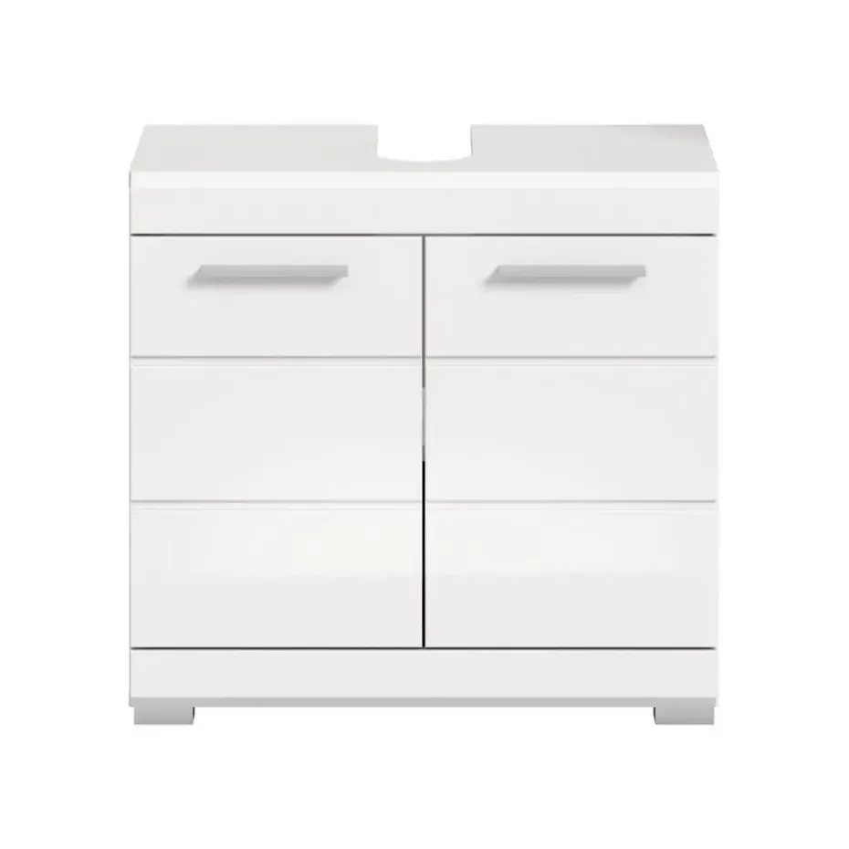 Hioshop Scout wastafel 2 deuren- 2 lades wit hoogglans- wit