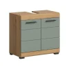 Hioshop Scout wastafel 2 deuren- 2 lades salvie decor- eiken decor