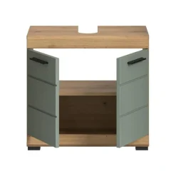 Hioshop Scout wastafel 2 deuren- 2 lades salvie decor- eiken decor