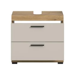 Hioshop Scout wastafel 2 lades kasjmier decor mat- eiken decor