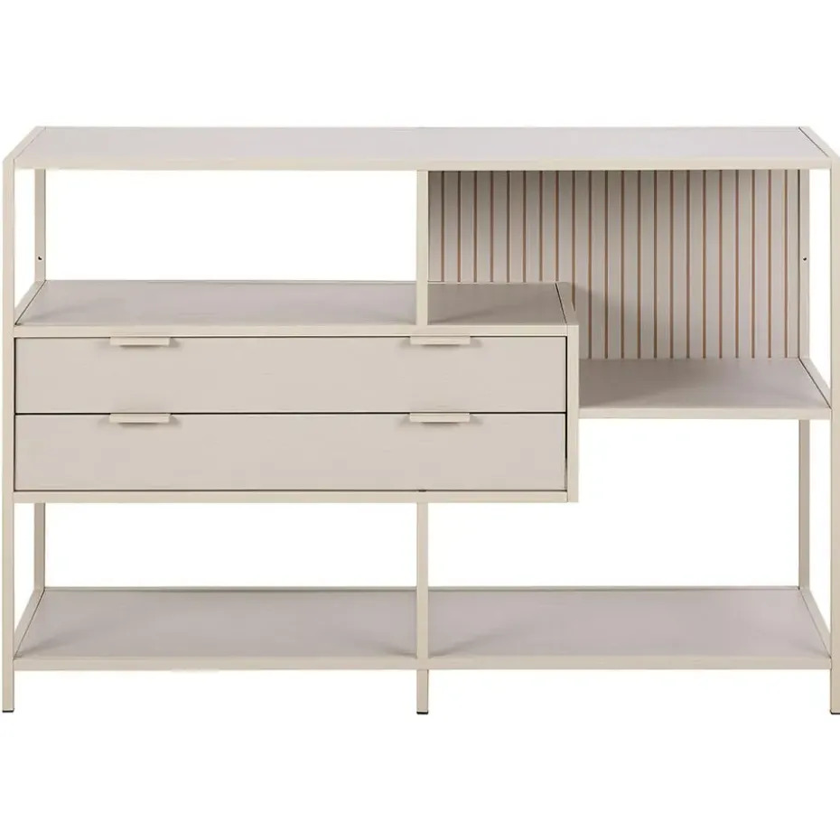 Hioshop Sea wandkast 2 lades 3 planken grijs