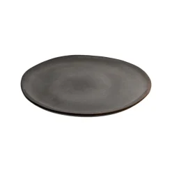 Hioshop Selma Lunchbord keramiek set van 4 grijs- bruin