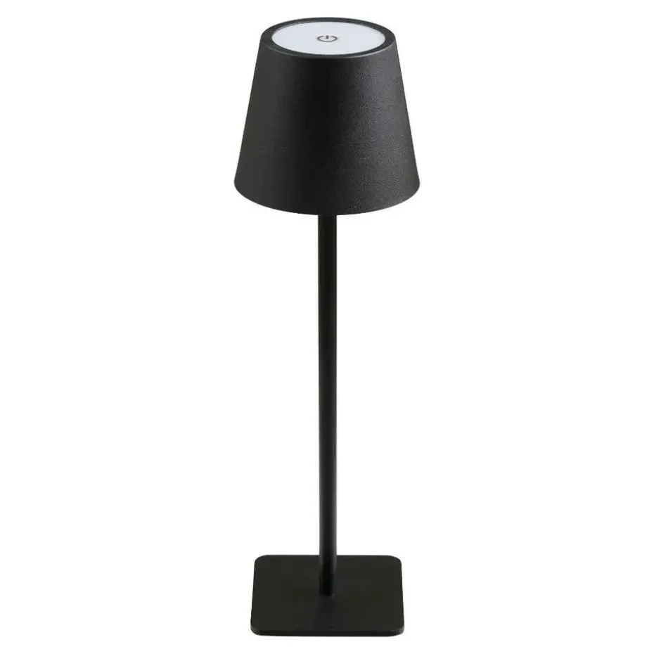 Hioshop Senta bureaulamp oplaadbaar zwart