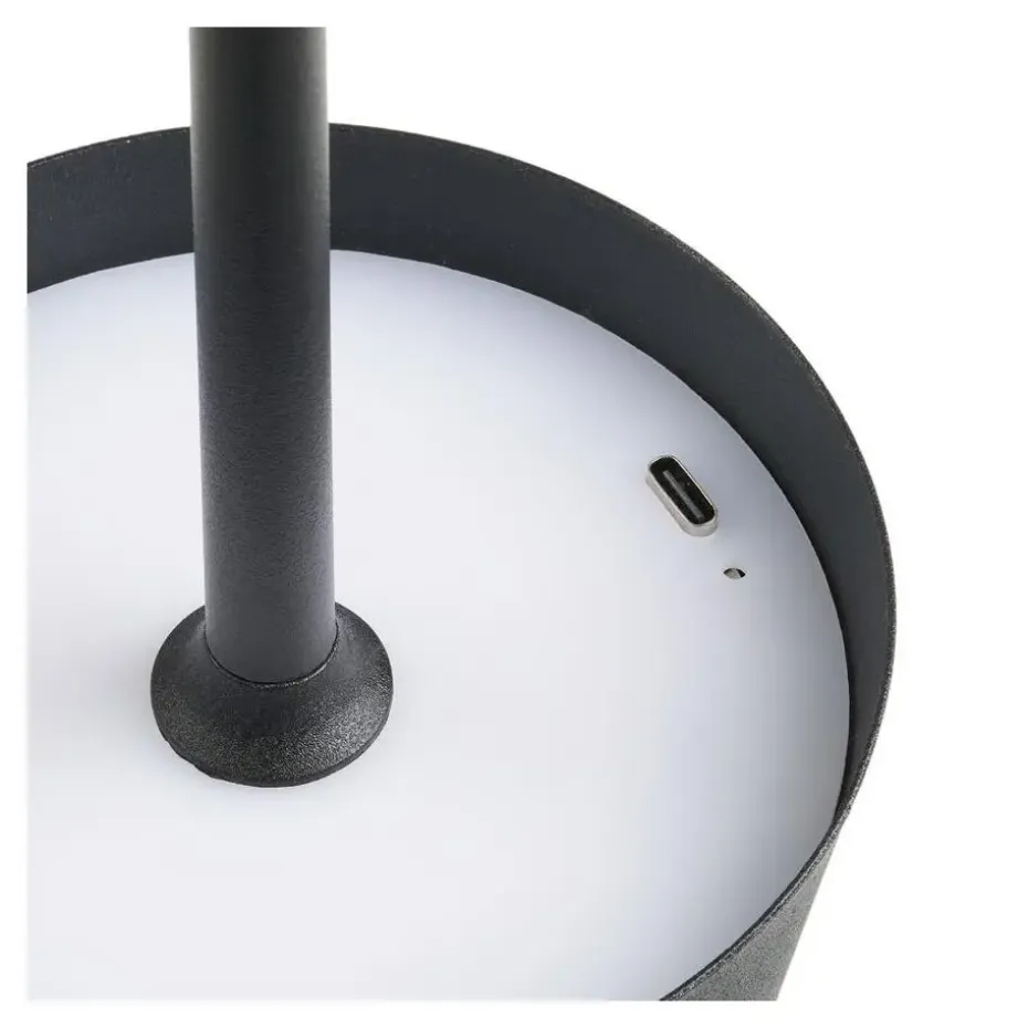Hioshop Senta bureaulamp oplaadbaar zwart