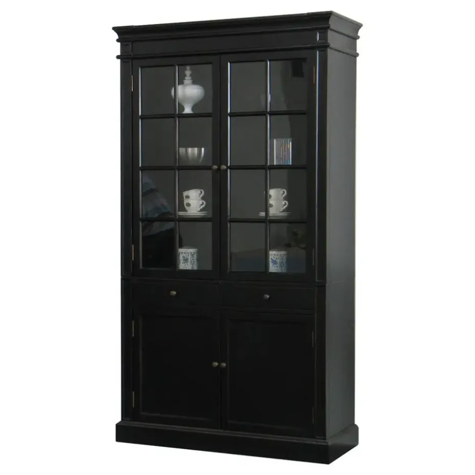 Hioshop Servieskast Mozart zwart dressoir met opzet