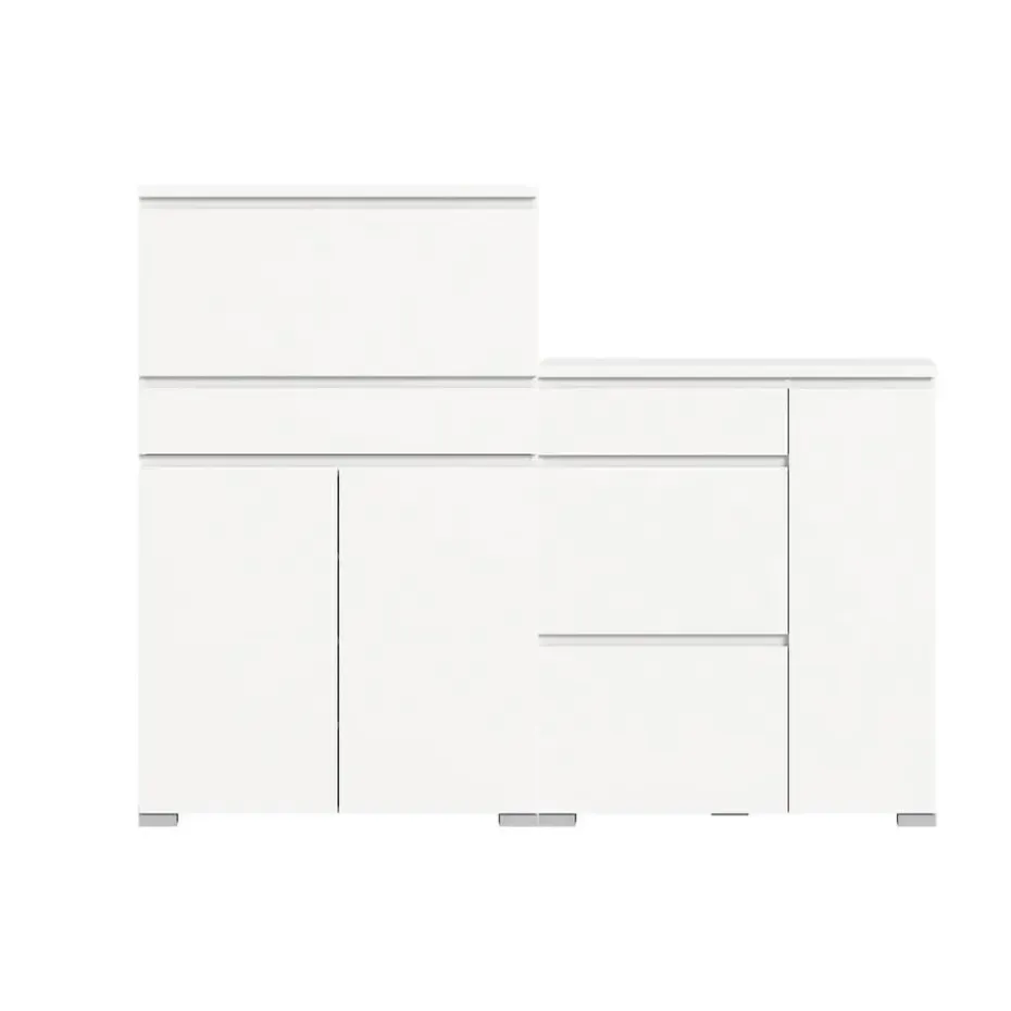 Hioshop Shoelove schoenenkast set met 2 3 deuren- 2 vouwdeuren- 1 lade wit