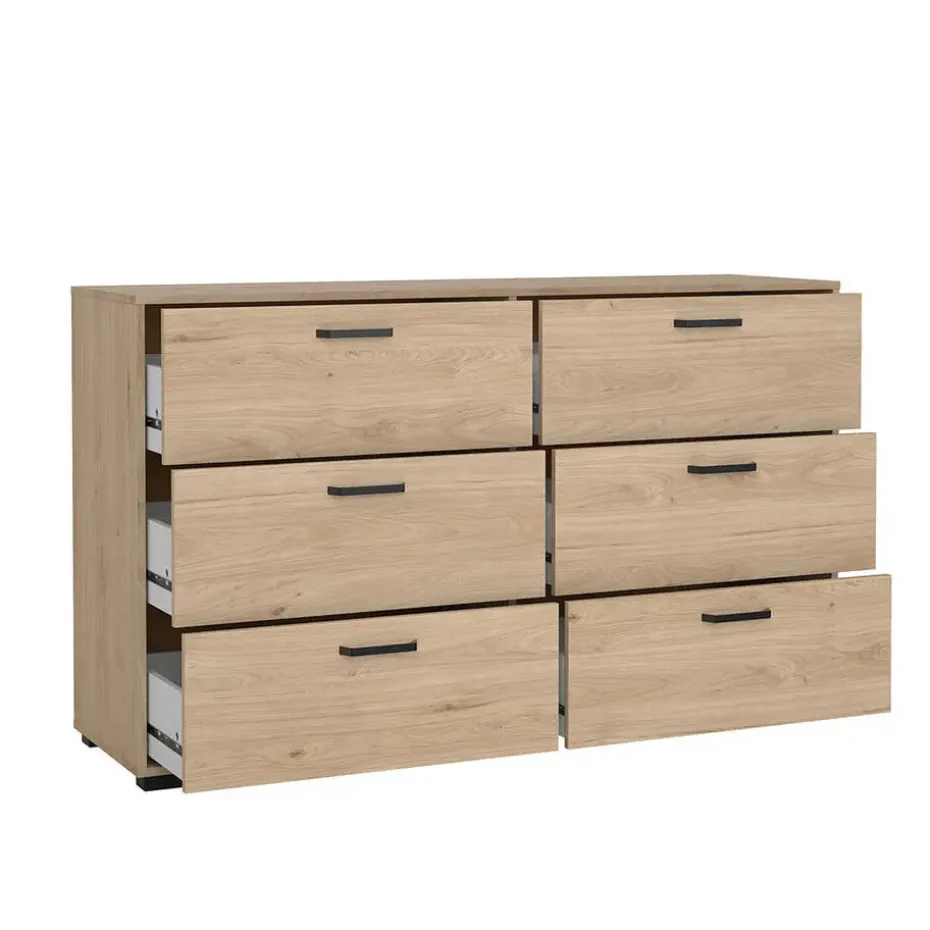 Hioshop Sofia ladekast 6 lades eikdecor