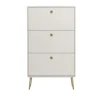 Hioshop Softline schoenenkast 3 kleppen wit