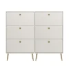 Hioshop Softline schoenenkast 6 kleppen wit
