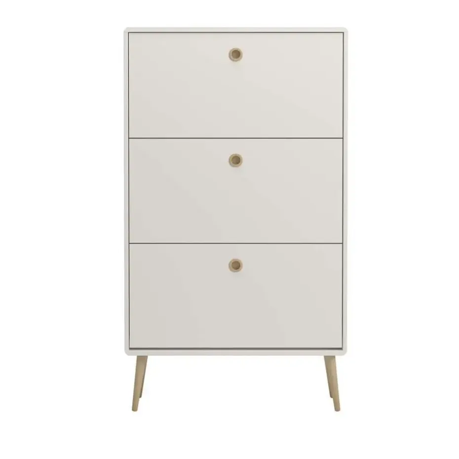 Hioshop Softline schoenenkast 6 kleppen wit