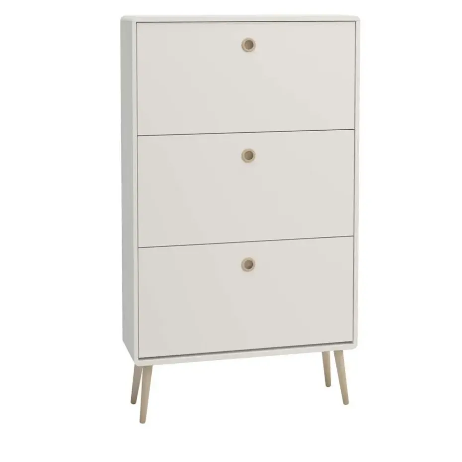 Hioshop Softline schoenenkast 6 kleppen wit