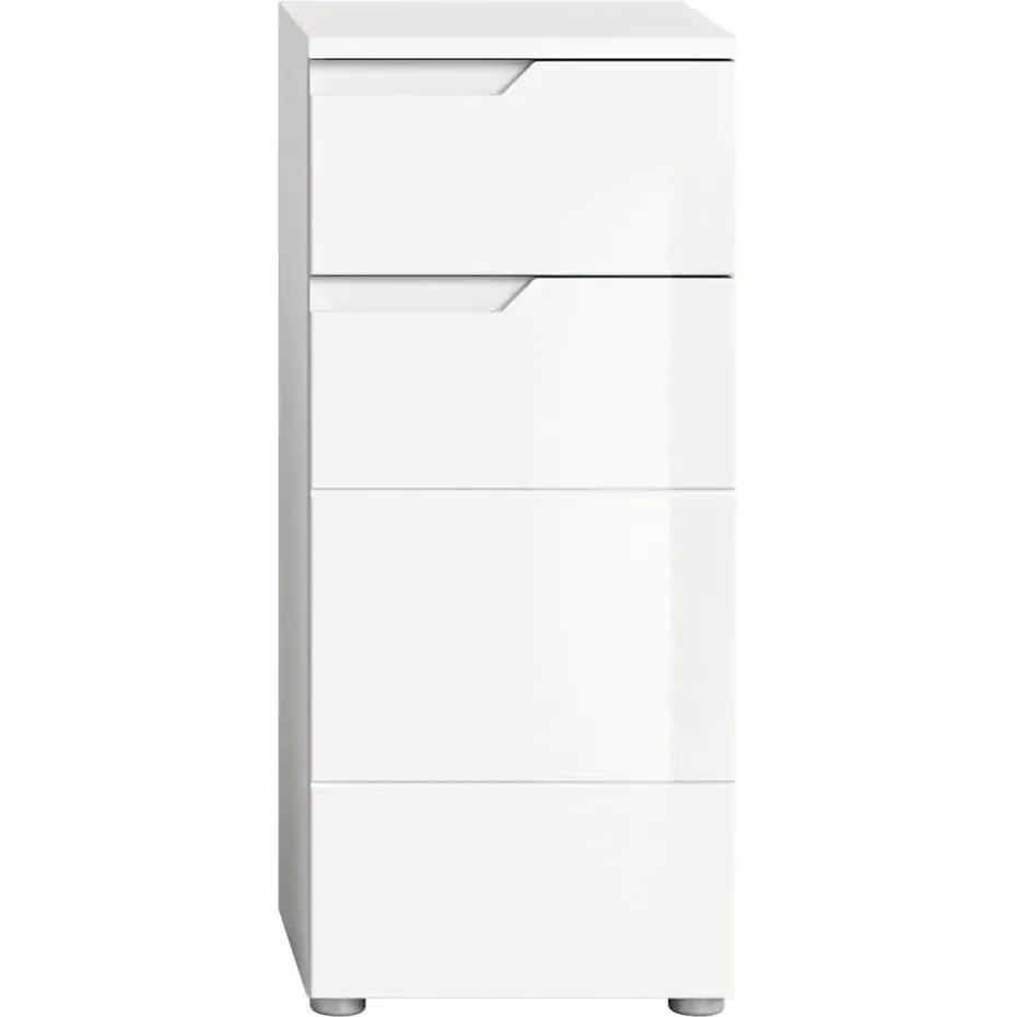 Hioshop Solero badkamerkast 1 deur- 1 lade wit hoogglans- wit