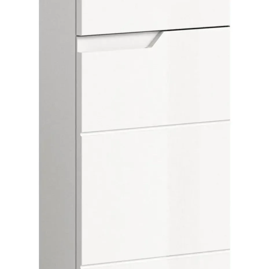 Hioshop Solero badkamerkast 1 deur- 1 lade wit hoogglans- wit