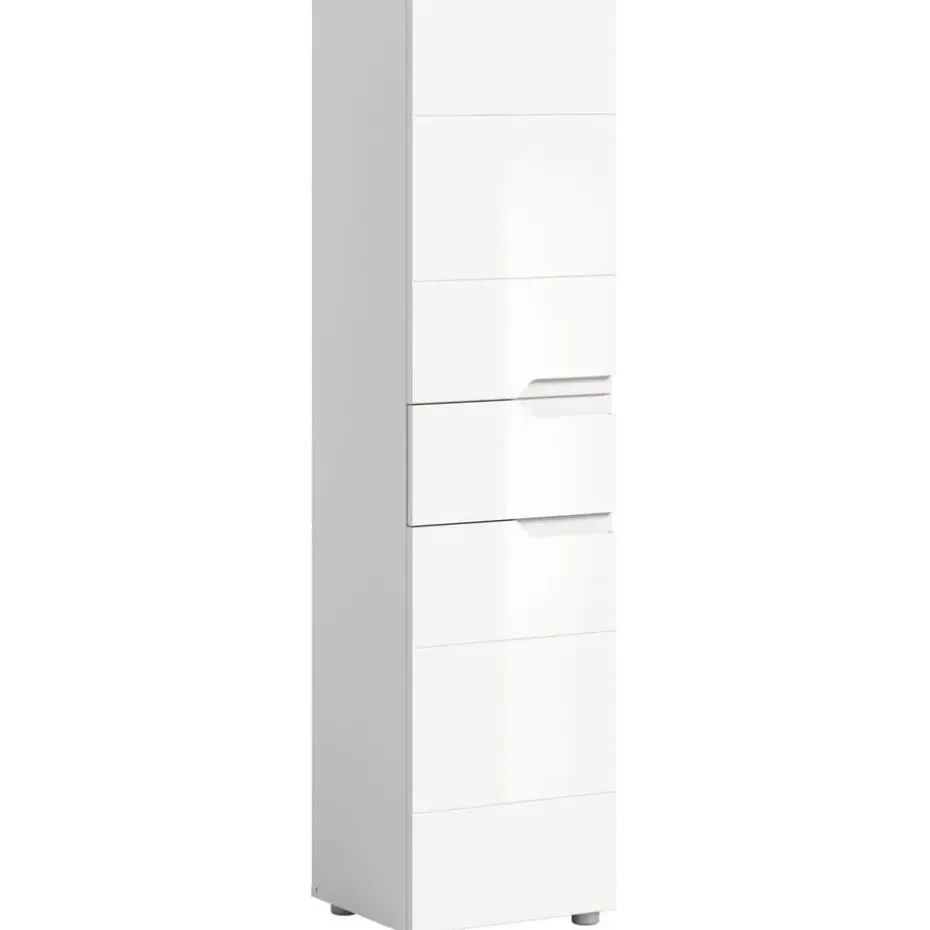 Hioshop Solero badkamerkast 2 deuren- 1 lade wit hoogglans- wit