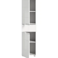 Hioshop Solero badkamerkast 2 deuren- 1 lade wit hoogglans- wit