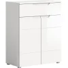 Hioshop Solero schoenenkast 2 deuren- 1 lade wit hoogglans- wit