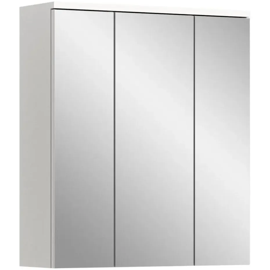 Hioshop Solero spiegelkast 3 spiegeldeuren wit hoogglans- wit