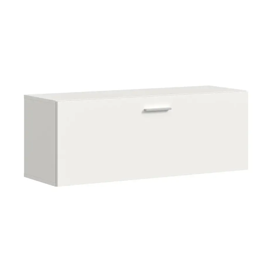 Hioshop Vaga schoenenkast wandgemonteerd 104x39cm 1 klepdeur wit