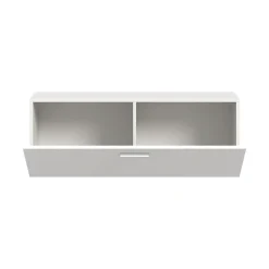 Hioshop Vaga schoenenkast wandgemonteerd 104x39cm 1 klepdeur wit