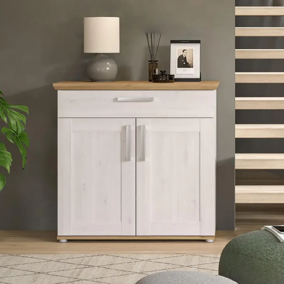 Hioshop Verona schoenenkast 1 lade 2 deuren lariks decor