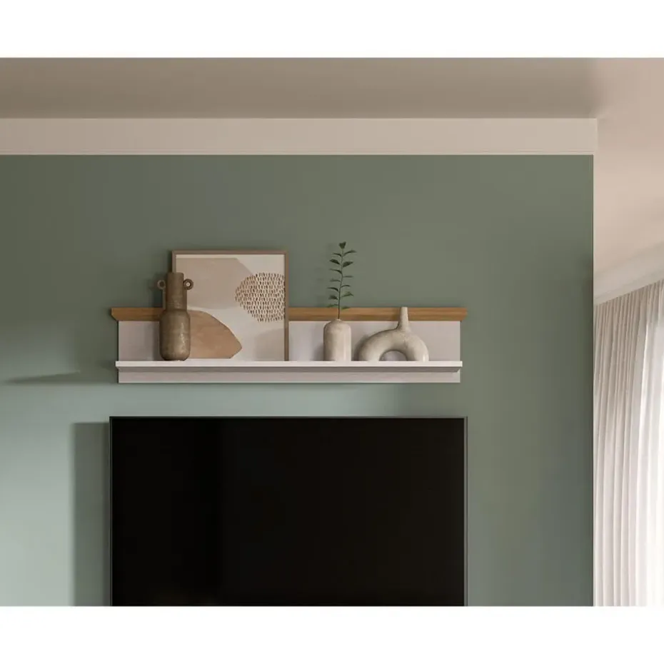 Hioshop Verona wandplank wit- eik decor