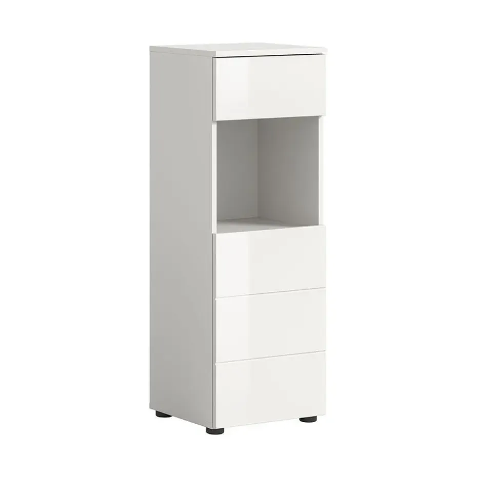 Hioshop Vira badkamerkast 1 lade 1 deur 1 vak wit hoogglans- wit