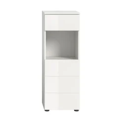 Hioshop Vira badkamerkast 1 lade 1 deur 1 vak wit hoogglans- wit