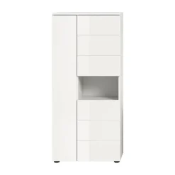 Hioshop Vira badkamerkast 3 deuren 1 vak wit hoogglans- wit