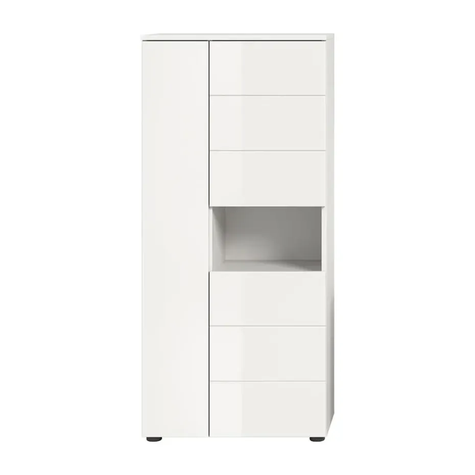 Hioshop Vira badkamerkast 3 deuren 1 vak wit hoogglans- wit