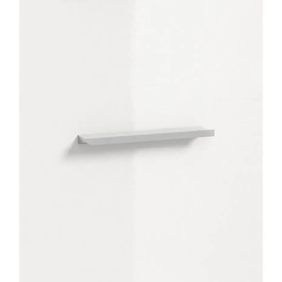 Hioshop Wave wastafel 2 deuren wit hoogglans- eiken decor