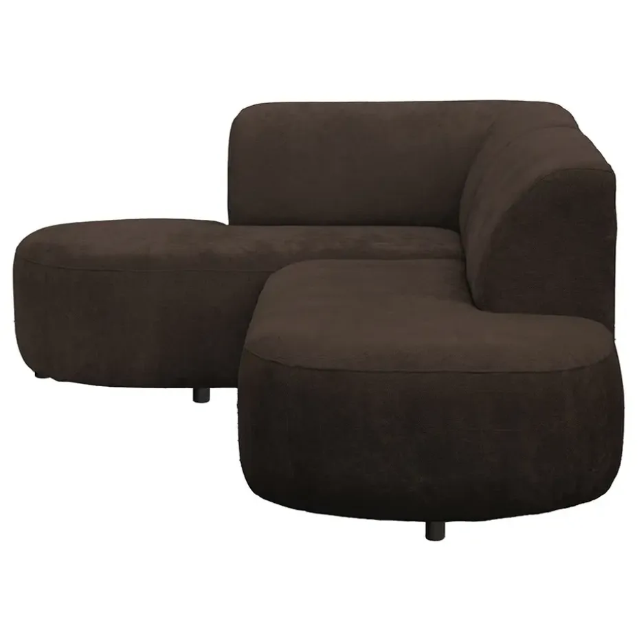 Hoekbank Luna links - stof Rebel - bruin