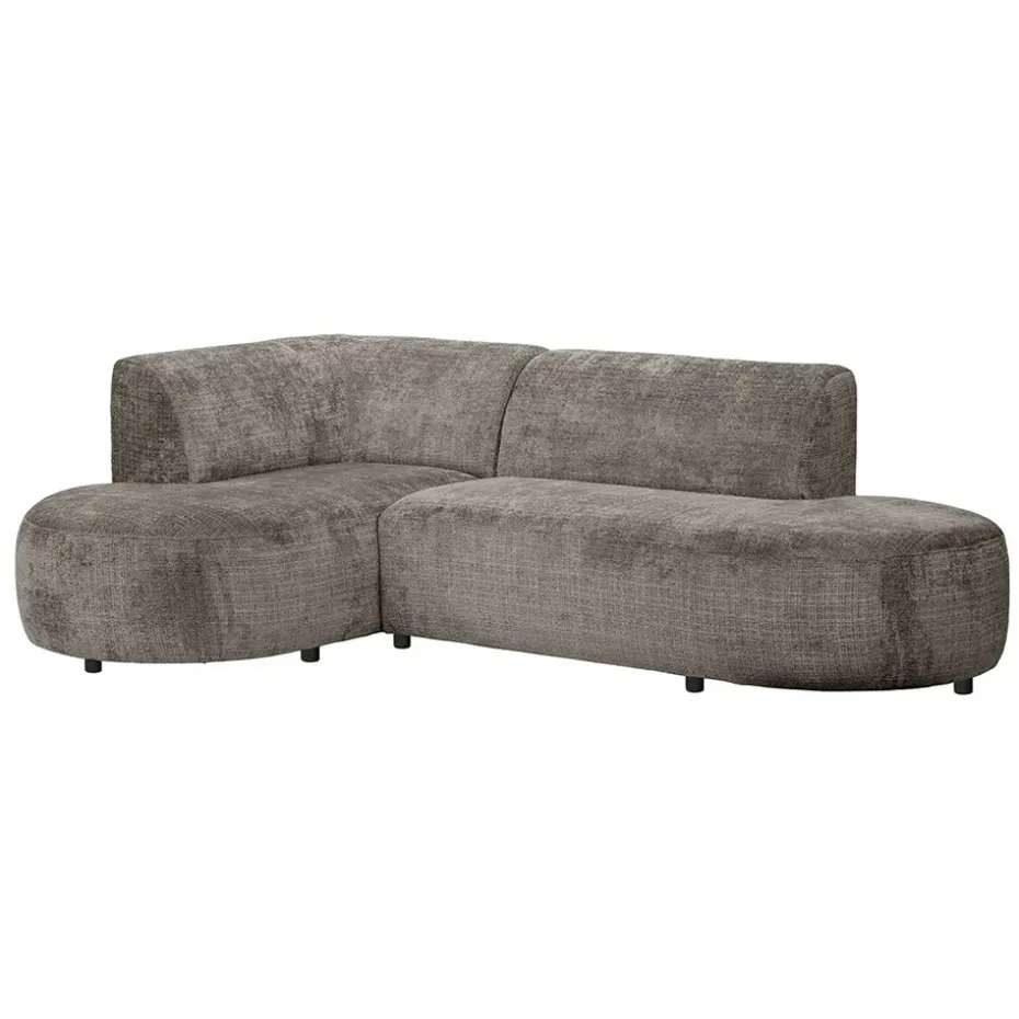 Hoekbank Luna links - stof Cremona - taupe