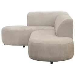Hoekbank Luna links - stof Rebel - beige