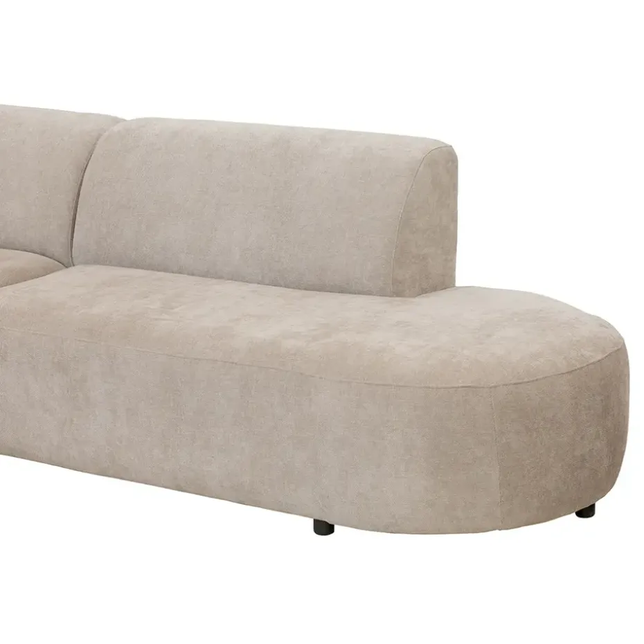 Hoekbank Luna links - stof Rebel - beige